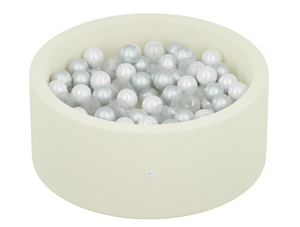Little Big Playroom Ball Pit Bundles Classic Heathered Ivory Ball Pit - 75 Pearl, 75 Water, 50 Porcelain Balls Ball Pit + 200 Pit Balls