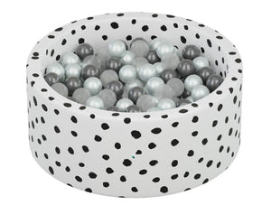Little Big Playroom Ball Pit Bundles Polka Dot Ball Pit - 67 Pearl, 66 Silver, 67 Water Balls Ball Pit + 200 Pit Balls