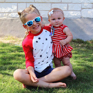 ro•sham•bo eyewear Bayside Polarized Mirrored (Blue) Lens / Red White & Blue Frame Team America Shades | Toddler