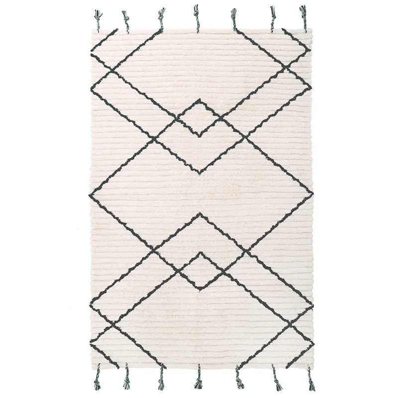nattiot-shop-america Coton ≈ 3’ 3’’ x 4’ 11’’ VIKTOR Black S bohemian children's rug