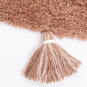 nattiot-shop-america Coton ≈ 3’ 7’’ x 3’ 7’’ YVA bohemian children's rug with pompoms