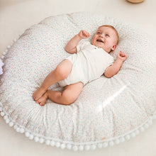Load image into Gallery viewer, minicamp Cushion Minicamp Big Floor Cushion With Pompoms In Colour Drops On White