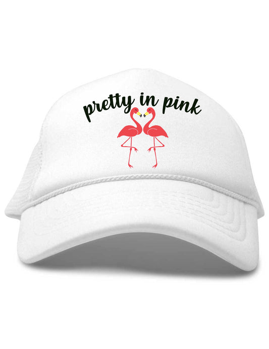 Beau & Belle Littles Pretty In Pink Flamingos Trucker Hat by Beau & Belle Littles