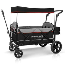 Load image into Gallery viewer, Wonderfold Wagon Baby Gear Black Wonderfold Wagon X2 Pull &amp; Push Double Stroller Wagon (2 Seater)