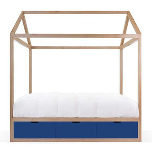 Nico and Yeye Beds And Headboards FULL / MAPLE / PACIFIC BLUE Nico and Yeye Domo Zen Bed with Drawers