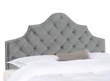 Load image into Gallery viewer, Safavieh Beds And Headboards Pewter Full Safavieh Arebelle Velvet Headboard - Pewter/Taupe