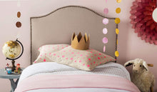 Load image into Gallery viewer, Safavieh Beds And Headboards Safavieh Connie Taupe Headboard - Brass Nail Head