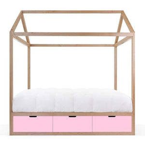 Nico and Yeye Beds And Headboards TWIN / MAPLE / PINK Nico and Yeye Domo Zen Bed with Drawers