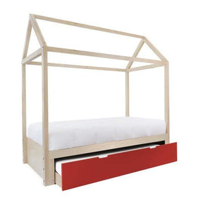 Nico and Yeye Beds And Headboards TWIN / MAPLE / RED Nico and Yeye Domo Zen Bed with Trundle