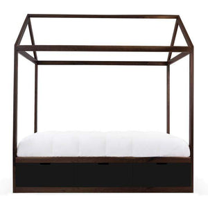 Nico and Yeye Beds And Headboards TWIN / WALNUT / BLACK Nico and Yeye Domo Zen Bed with Drawers
