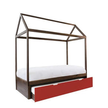 Load image into Gallery viewer, Nico and Yeye Beds And Headboards TWIN / WALNUT / RED Nico and Yeye Domo Zen Bed with Trundle