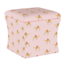 Load image into Gallery viewer, Gray Malin x Cloth &amp; Company Furniture Camel Dot - Pink Gray Malin and Cloth &amp; Co. Storage Ottoman