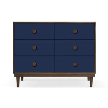 Load image into Gallery viewer, Nico and Yeye Furniture WALNUT / DEEP BLUE Nico and Yeye Lukka Modern Kids 6-Drawer Dresser