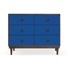 Load image into Gallery viewer, Nico and Yeye Furniture WALNUT / PACIFIC BLUE Nico and Yeye Lukka Modern Kids 6-Drawer Dresser