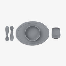 Load image into Gallery viewer, ezpz Meal Time Gray First Foods Set by ezpz