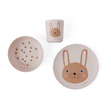 Load image into Gallery viewer, OYOY Meal Time OYOY Rabbit Bamboo Tableware Set - Rose