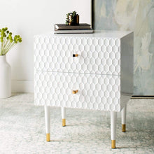 Load image into Gallery viewer, Safavieh Night Stands White / Gold Safavieh Neptune 2 Drawer Side Table