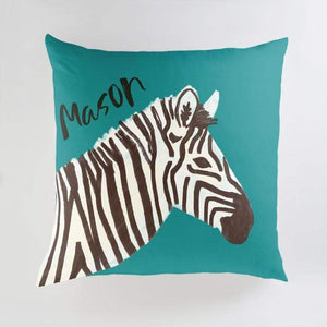 Minted Pillows Bluebird / CLASSIC COTTON CANVAS Minted Vibrant Zebra Large Floor Pillow