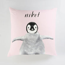 Load image into Gallery viewer, Minted Pillows Blush / CLASSIC COTTON CANVAS Minted Baby Animal Penguin