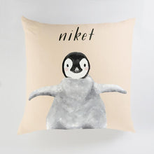 Load image into Gallery viewer, Minted Pillows Sandstone / CLASSIC COTTON CANVAS Minted Baby Animal Penguin