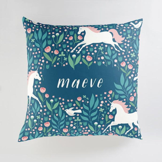 Minted Pillows Sapphire / CLASSIC COTTON CANVAS Minted Magical Garden Large Floor Pillow