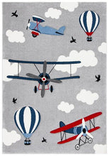 Load image into Gallery viewer, Safavieh Rugs 3&#39;-3&quot; X 5&#39;-3&quot; Safavieh Carousel Kids Collection Airplane Rug - Light Grey / Red