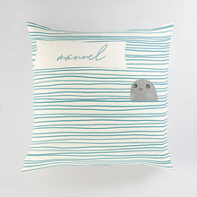 Load image into Gallery viewer, Minted Tables and Chairs Pebble / CLASSIC COTTON CANVAS Minted Seal Pillow