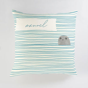 Minted Tables and Chairs Pebble / CLASSIC COTTON CANVAS Minted Seal Pillow