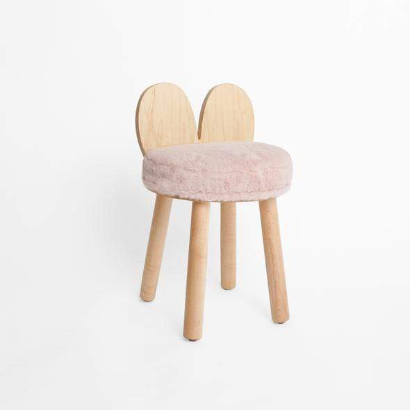 Nico and Yeye Tables/Chairs MAPLE / PINK Nico and Yeye Fuzzy Lola Kids Chair