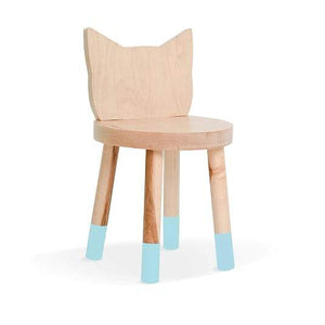 Nico and Yeye Tables/Chairs MAPLE / SKY BLUE / 12" Nico and Yeye Kitty Kids Chair (Set of 2)