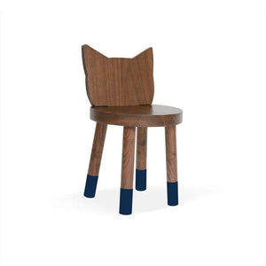 Nico and Yeye Tables/Chairs WALNUT / DEEP BLUE / 12" Nico and Yeye Kitty Kids Chair (Set of 2)