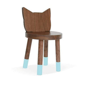 Nico and Yeye Tables/Chairs WALNUT / SKY BLUE / 12" Nico and Yeye Kitty Kids Chair (Set of 2)