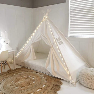 Domestic Objects Toys Domestic Objects Play Tent Canopy Bed in Cream Canvas with Doors