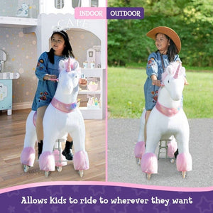 PonyCycle Toys PonyCycle Unicorn Kids Ride On Pink Horse Toy - Pedal Operated