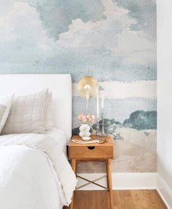 Anewall Wallpaper Anewall Watercolor Blue & Grey Cloud Wallpaper