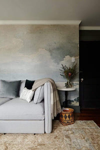Anewall Wallpaper Wallpaper: Traditional - 150”(W) x 108”(H) Anewall Watercolor Blue & Grey Cloud Wallpaper