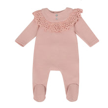Load image into Gallery viewer, Cadeau Baby 0-3M / Rosette Laced in Grace (footie) by Cadeau Baby
