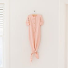 Load image into Gallery viewer, Design Dua. 2-6 Months (Roomy) / Blush Solid Design Dua Organic Newborn Knotted Gown - Blush