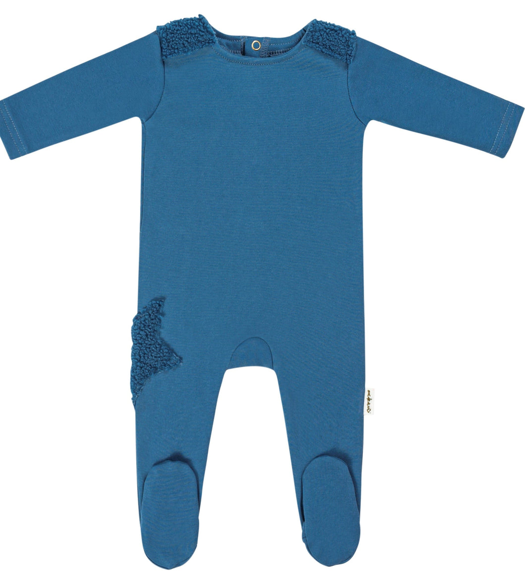 Cadeau Baby 3 Months / Blue Sherpa Star Footie by Cadeau Baby