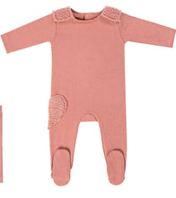 Load image into Gallery viewer, Cadeau Baby 3 Months / Pink Sherpa Heart Footie by Cadeau Baby