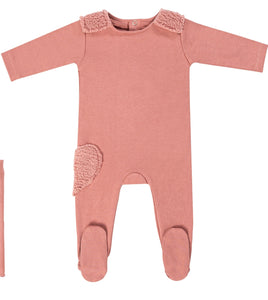 Cadeau Baby 3 Months / Pink Sherpa Heart Footie by Cadeau Baby
