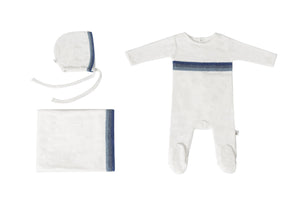 Cadeau Baby 3 Months Sherpa Trimmed Blue Footie & Hat by Cadeau Baby