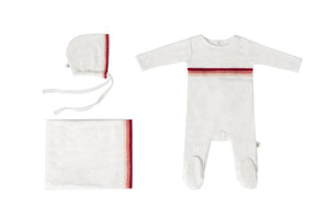 Cadeau Baby 3 Months Sherpa Trimmed Pink Footie set by Cadeau Baby