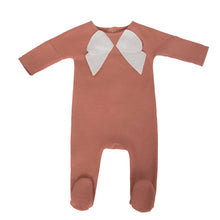 Load image into Gallery viewer, Cadeau Baby 3M / Coral Loveabow (footie) by Cadeau Baby