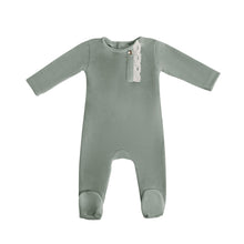 Load image into Gallery viewer, Cadeau Baby 3M / Mint green Simply soft velour footie by Cadeau Baby
