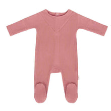 Load image into Gallery viewer, Cadeau Baby 3M / Plum Rib-Easy (footie) by Cadeau Baby