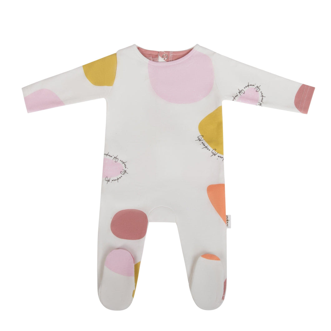 Cadeau Baby 3M / White girls Speckles (footie) by Cadeau Baby