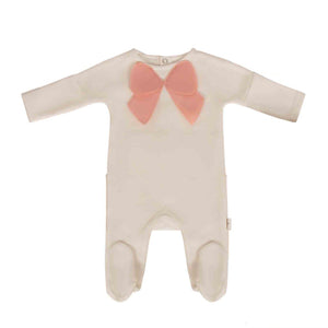 Cadeau Baby 3M / White Loveabow (footie) by Cadeau Baby