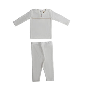 Cadeau Baby 3M White with gold piping 2 piece by Cadeau Baby