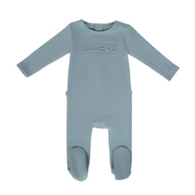 Load image into Gallery viewer, Cadeau Baby 6 Months / Blue Cadeau logo Cotton Footie by Cadeau Baby